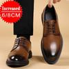 Men's Formal Business Shoes British Style Pointed Thick Bottom Wedding Shoes Banquet Social Shoe Invisible height increase 6/8cm