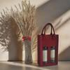 Double Bottle Holder Wine Box Non-woven Fabric Gift Presentation Box Wine Gift Bag with Handle Portable Champagne Package Bags