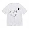 Women's Trend Classic T-Shirt Abstract Heart Line Art with Solid Accent Tee