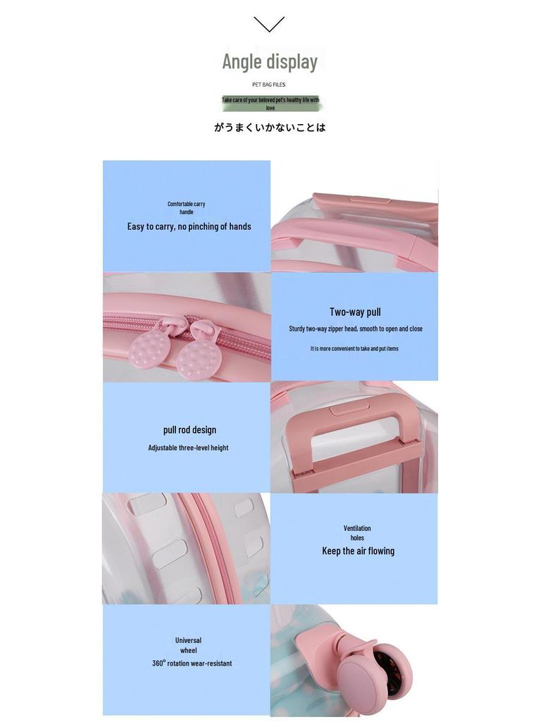 Portable Transparent Pet Carrier: Multi-Purpose Large Capacity Travel Bag for Cats