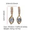 1 Pair Fashion Bow with Water Drops Zirconia Dangle  Earrings for Women Golden Earring Jewelry Party Accessories