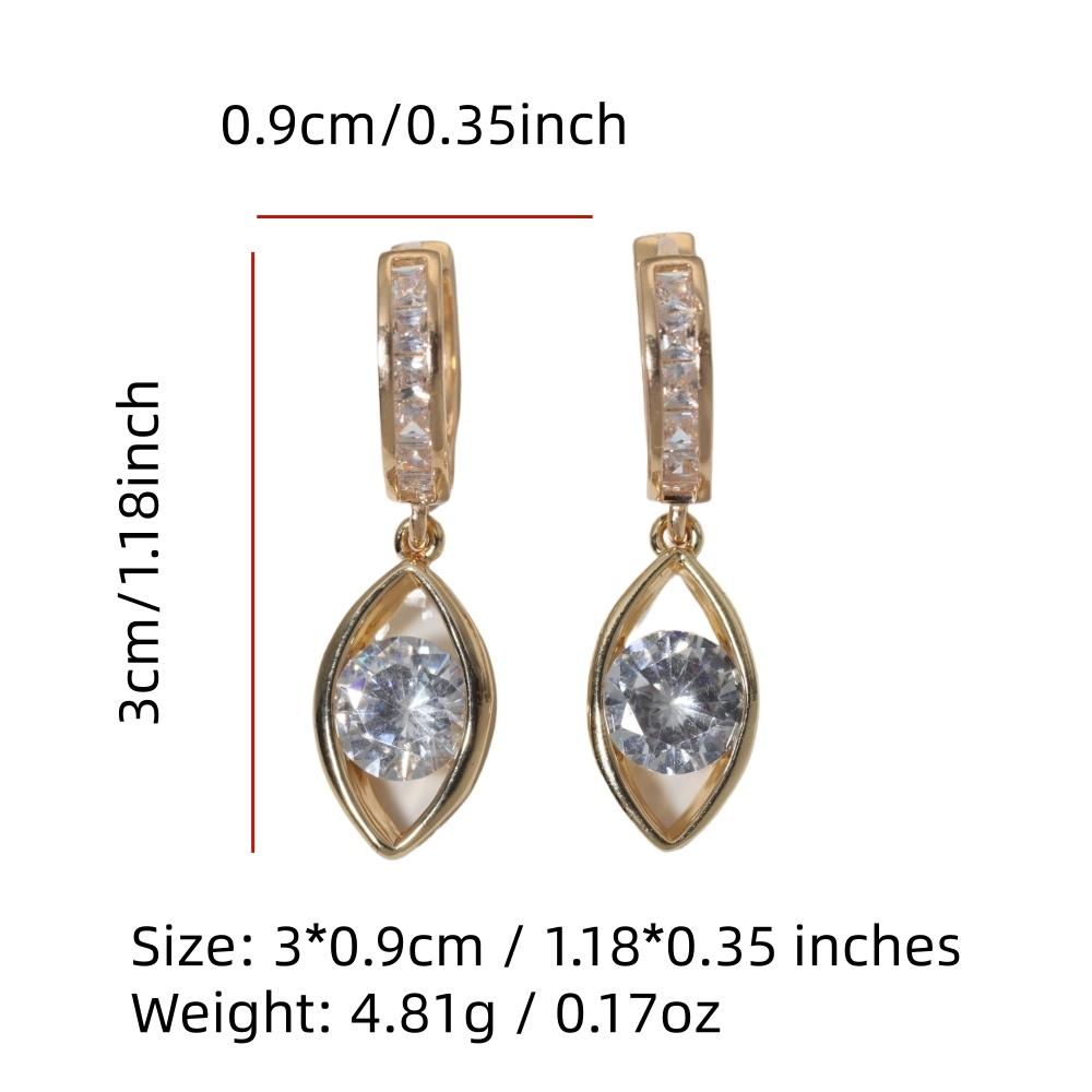 1 Pair Fashion Bow with Water Drops Zirconia Dangle Earrings for Women Golden Earring Jewelry Party Accessories