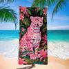 1pc Vibrant Tropical Leopard Beach Towel - Colorful Floral Pattern, Lightweight Microfiber, Sun Protection Wrap for Beach & Pool