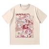 Anime printed T-shirt for women, cute round neck T-shirt, short sleeved summer casual women's clothing