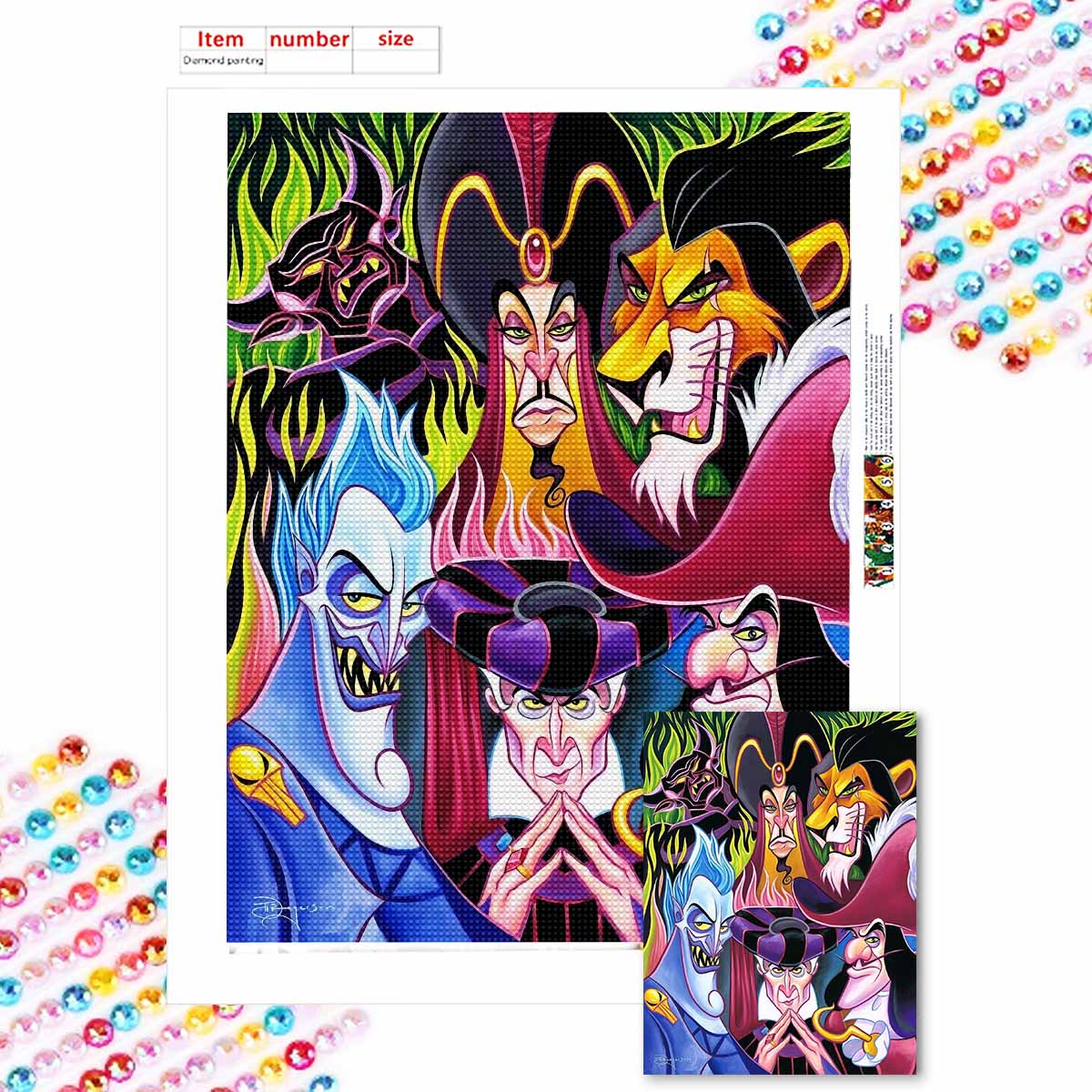 

5D Diy Diamond Painting A Cunning and Treacherous Villain Full Drill Rhinestones Mosaic Embroidery Handmade Products Home Decor Gift Round 20x30cm