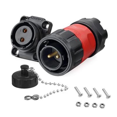 Camper External Power Input Kit 2-core Round Aviation Waterproof Connector,