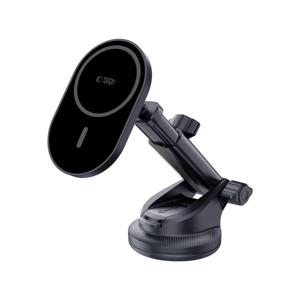 Tech-Protect Mm15W-V6 Magnetic Magsafe Dashboard & Vent Car Mount Wireless Charger 15W Black/Black