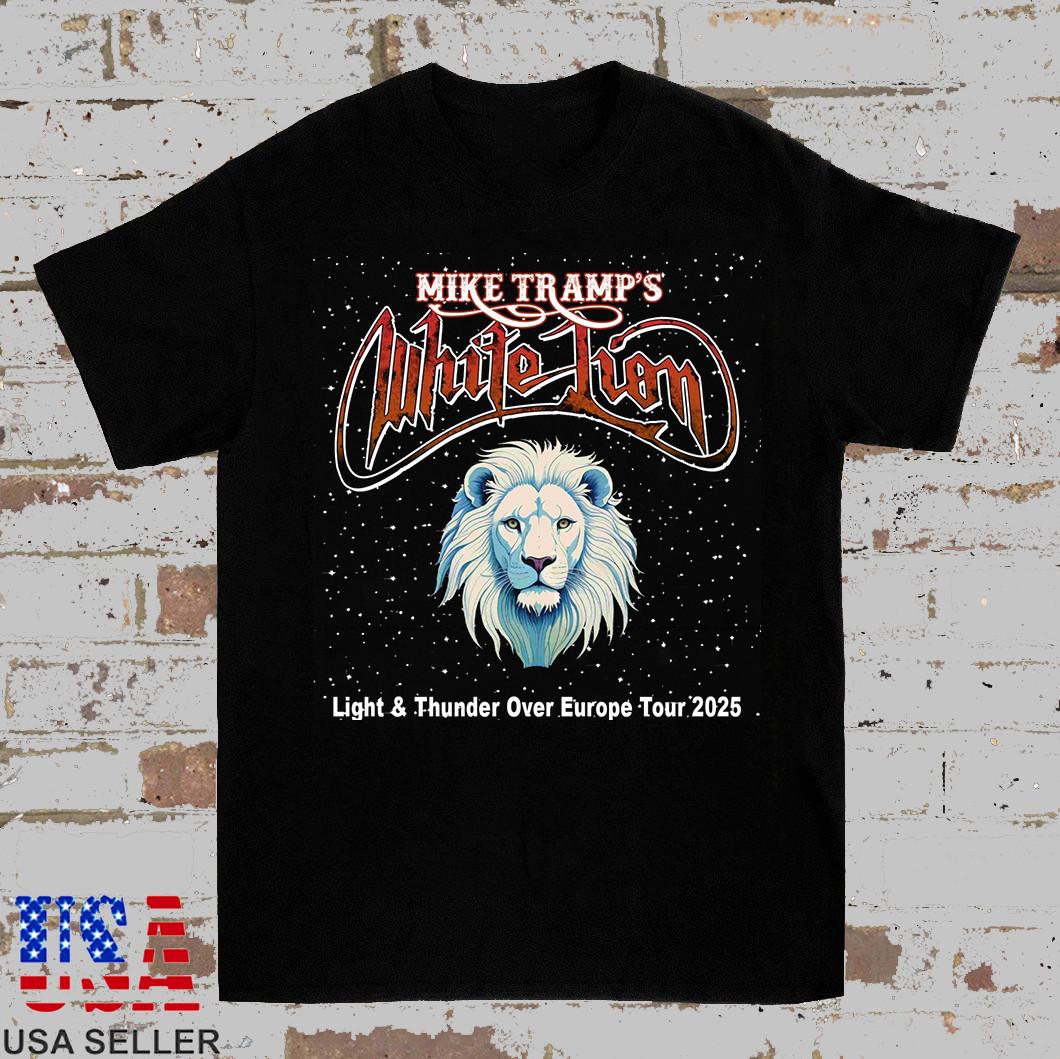 

White Lion band Light And Thunder Europe Tour 2025 T Shirt Mens Womens Tees Top Full Size S-4XL 4XL