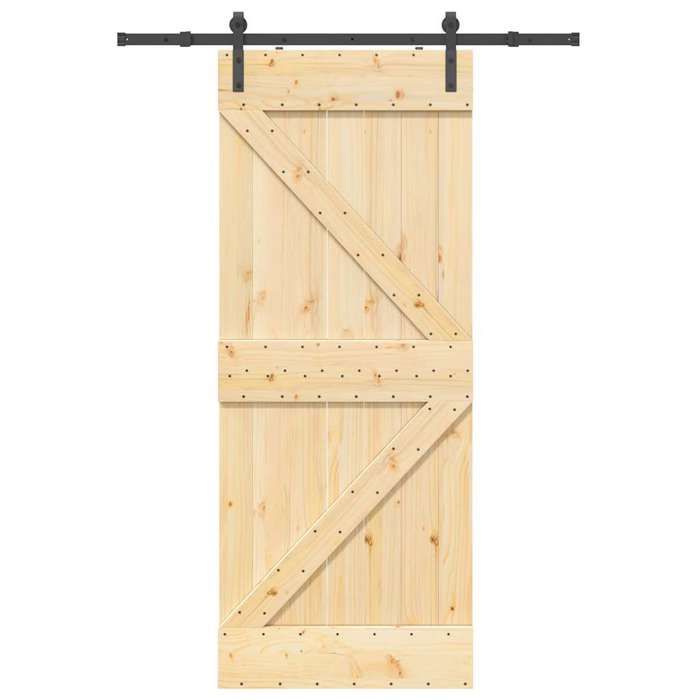 VidaXL Porte coulissante et kit de quincaillerie 85x210 cm pin massif 3332605