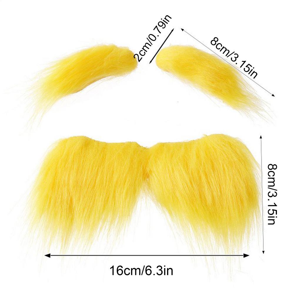 Yellow Mustache And Eyebrows Funny Self Adhesive Costume Accessories Funny Christmas Costume for Holiday Party Supplies Autumn