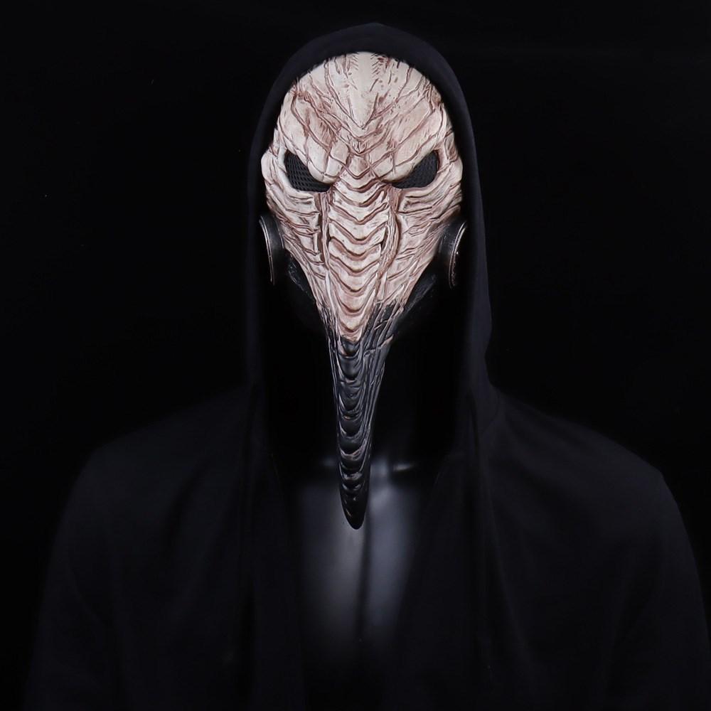 Maschera Steampunk Dottore della Peste Cosplay Becco Lungo a Becco d'Uccello Casco in Lattice Costumi di Carnevale Mascherata Halloween Oggetti di Scena