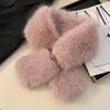 Autumn Winter Furry Scarf Fashion Versatile Fur Collar Scarf Thicken Warmth Neck Protection Shawl Wraps Crossing Plush Scarf New