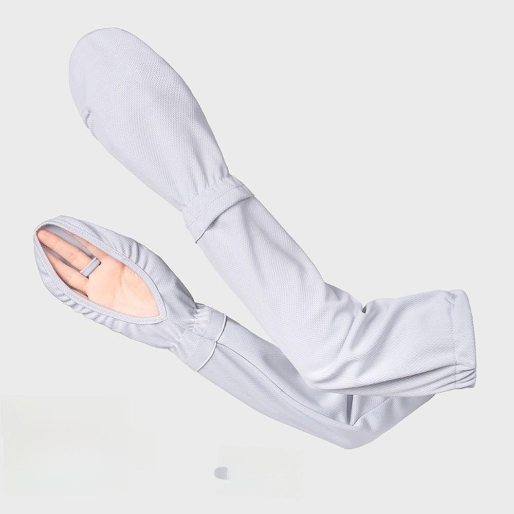 

Long Sleeve Anti-sunburn Sleeve Adjustable Cuffs Loose Fit Driving Sleeves Anti-UV Ice Cooling Cycling Sleeves сірий