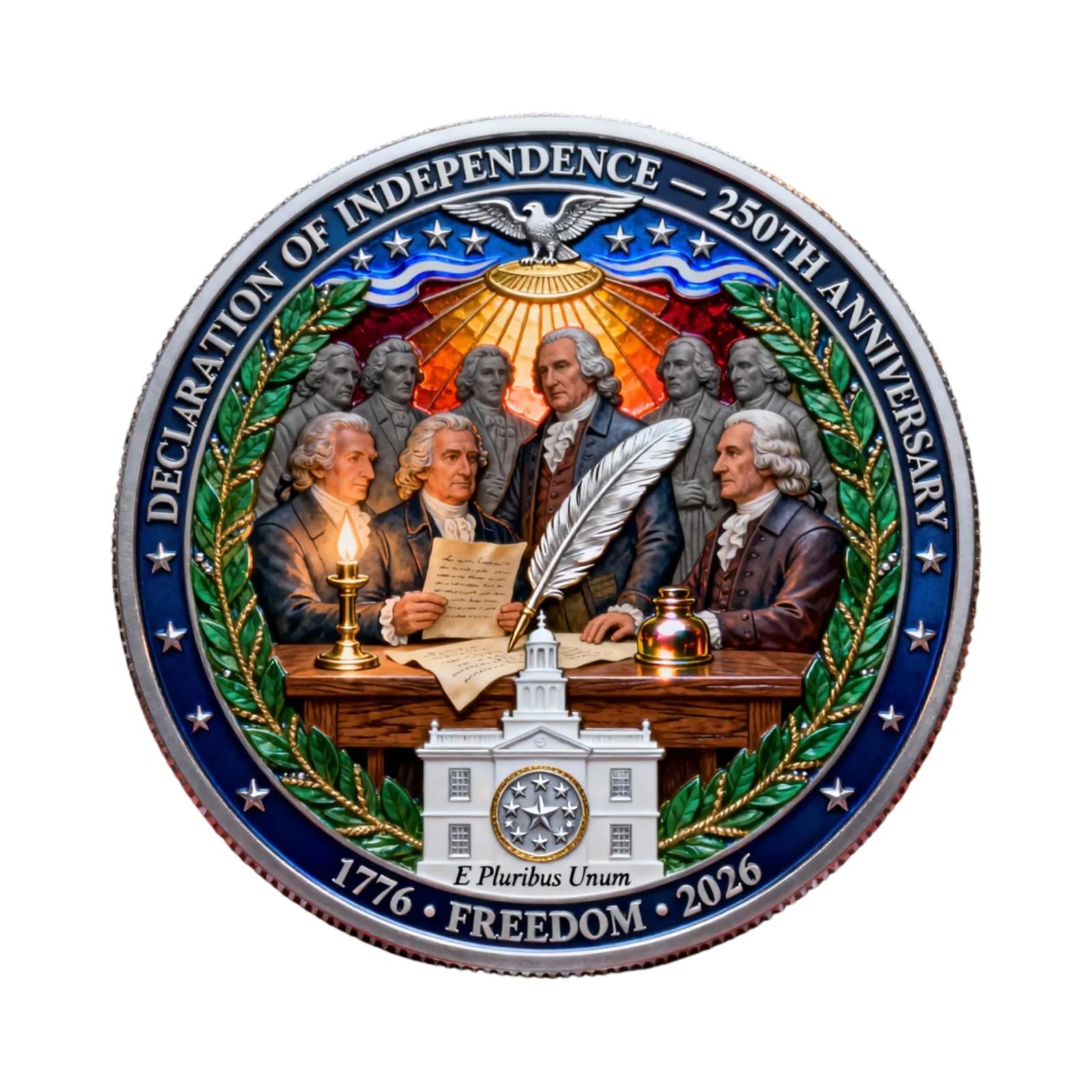 Памятная монета к 250-летию Декларации независимости One Size синий