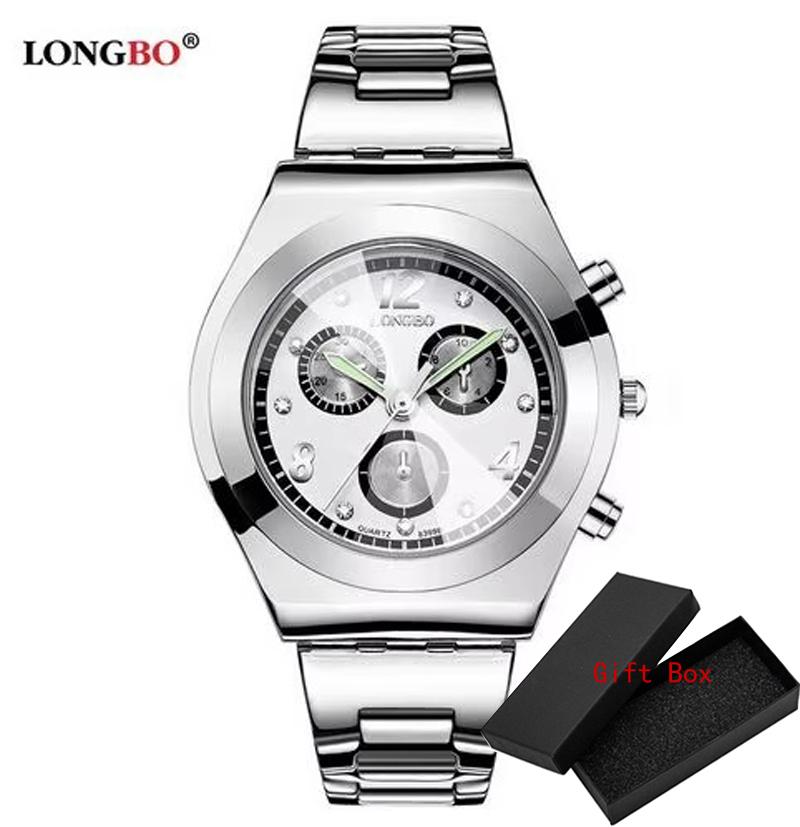 Mode LONGBO Marke Luxus Wasserdicht Lässig Quarz Damen Lady Geschenk Uhren Voll Edelstahl Sportuhr Montre Femme