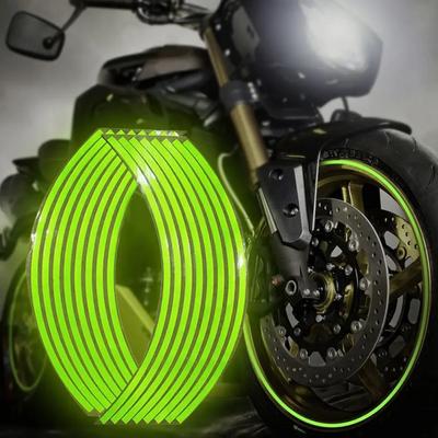 18'' motocyklová nálepka na ráfek kola reflexní proužky dekorativní pruh auto kolo motorka jízdní kolo fluorescenční dekorační samolepky