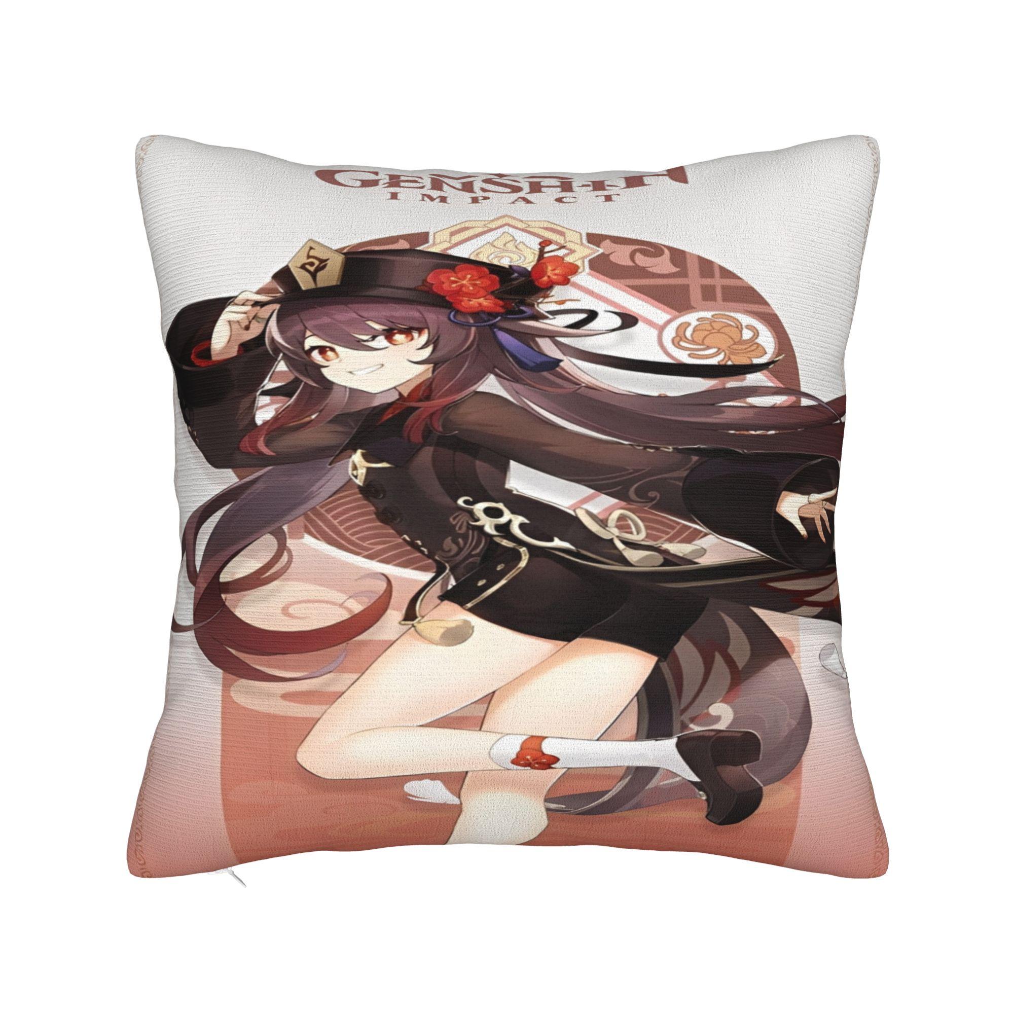 

Genshin Impact Game Pillowcases Merch Soft Cushion Cover Pillow Covers Home Decor Zipper Multi Size 12x12in 30X30cm