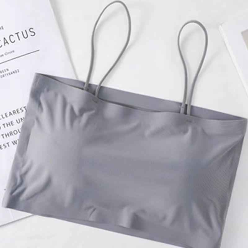 Ice silk word wrap chest anti-light underwear girls sexy tube top bottom sling small vest women wear thin