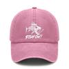 [Fishing Baseball Cap] Vintage Washed Unisex "FISH ON!" Print Polyester Adjustable Curved Brim Outdoor Sports Hat For Camping Beach Daily Wear - Dad