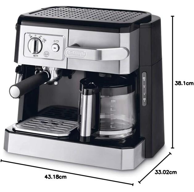 Кофемашина DeLonghi BCO 421.S Combi серебристый/черный
