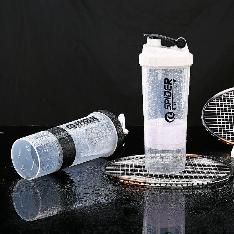 Water Bottle Plastic Shaker Cup Three-layer Protein Powder Fitness Sports Milkshake Shaker Cup Water Cup LOGO Cup 110ML Mixing Cup