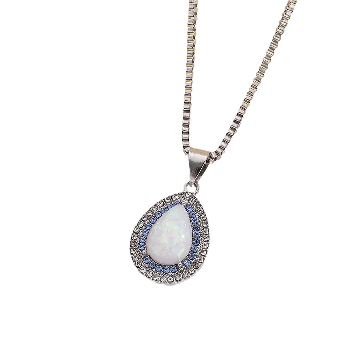 Fashionable light luxury necklace, exquisite water droplet diamond studded women s collarbone chain One size серебряный