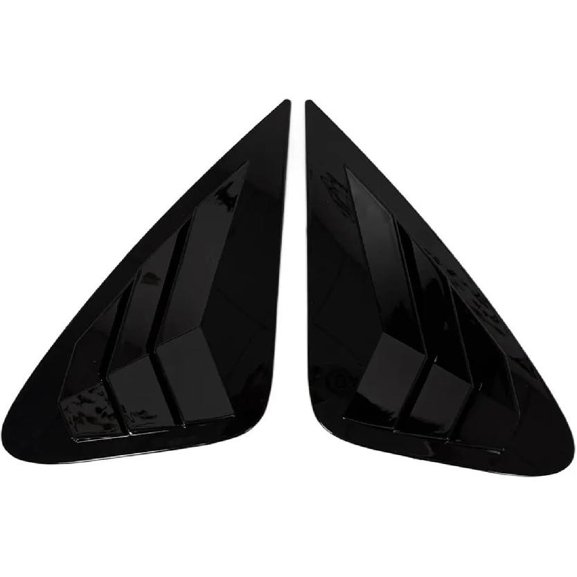 2PCS for Hyundai Elantra 2007-2010 Car Rear Window Quarter Louver Cover Side Vent Shutter Trim Scoop ABS Accessories(Carbon Look) Gloss Black