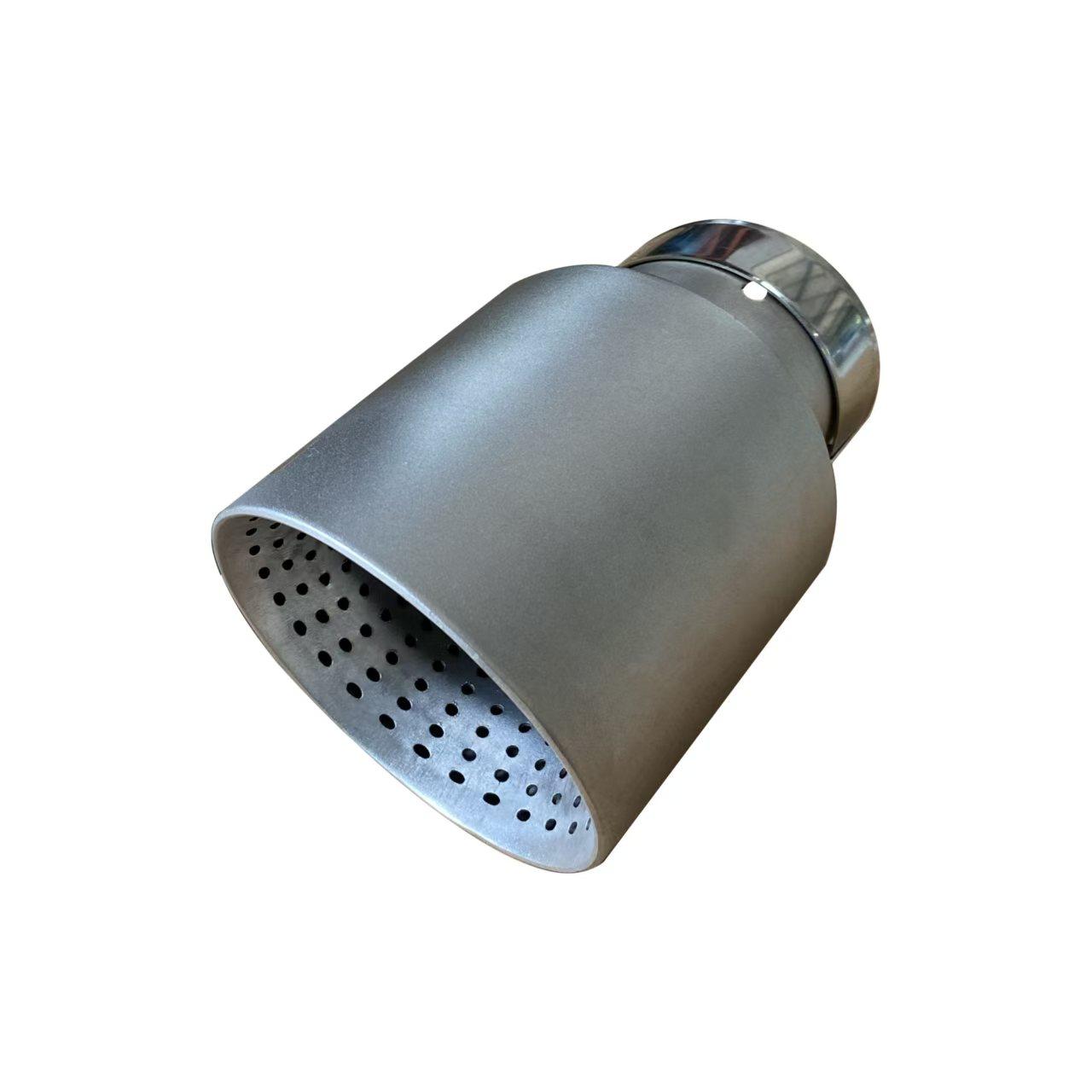 1Pcs Automotive universal single-outlet stainless steel sandblast exhaust nozzle matte exhaust tip 51mm IN-89mm OUT