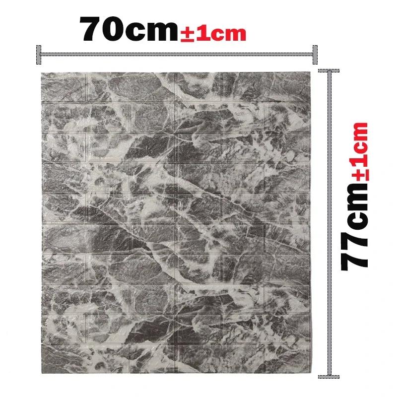 5PCS 3D Self Adhesive Foam Wall Sticker Waterproof  Bedroom Home Decor DIY Imitation Brick Wallpaper for Living Room Decoration