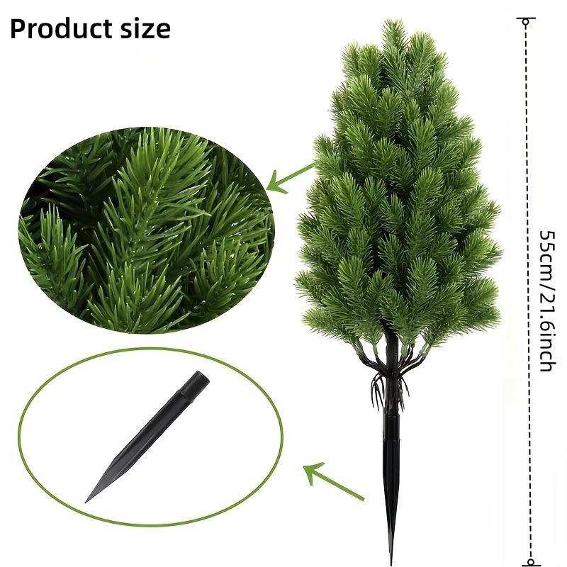 2pcs Artificial Pine Needle Christmas Trees - Realistic Indoor/Outdoor -Resistant Plastic Mini Holiday Decor for Garden & Patio