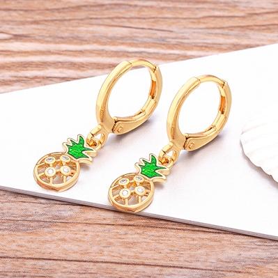 Nidin Fashion Classic Tree of Life Drop Earrings For Women Girl Female Copper CZ Lucky Party Birthday Jewelry Hoop Earrings Gift