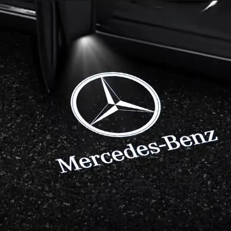 2pcs Car Door Light Laser Logo Decor Project Ghost Lamp For Mercedes Benz A B C M ML GLA GLS E Class W176 W205 W166 W246 W2121