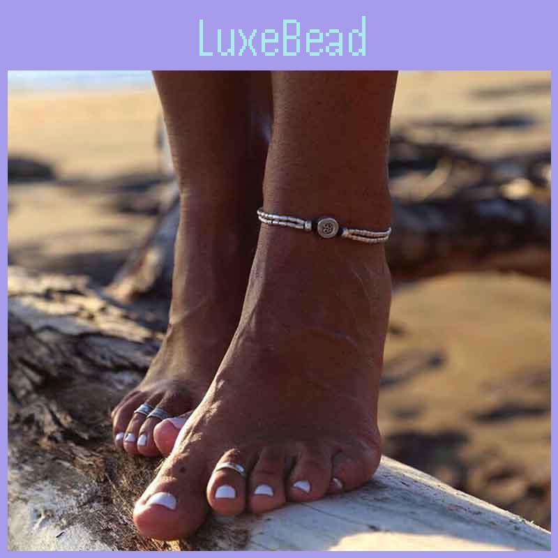 Classic Retro Barefoot Ankle Bracelet With Timeless Flower Design For Yoga