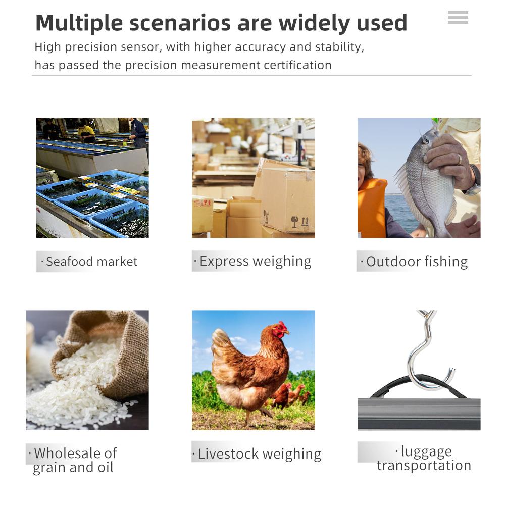 50KG/110Lb Portable LCD Digital Hanging Scale Fishing Travel Luggage Weighing Scale Weight Hook Crane Hanging Scale Home Farm