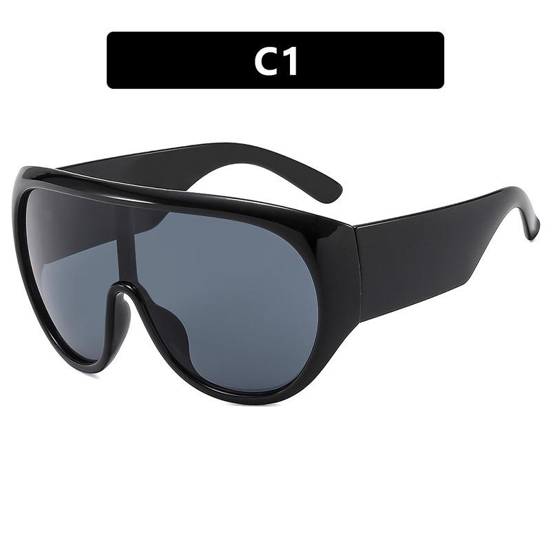 

Oversized Frame Sunscreen Sunglasses Trendy Personalized Windproof Glasses Men Women One Piece Sun Glasses Square Pilot Shades