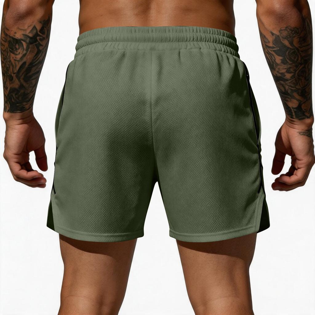 Men Mesh Quick Dry Breathable Athletic Shorts Lightweight Sports Shorts with Drawstring Elastic Waistband Zipper Pocket
