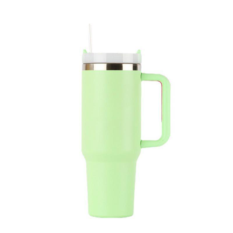 40oz Stainless Steel Insulated Travel Mug with Handle and Straw