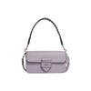 Coach Morgan 27 Colore Unico Logo Cinturino Intrecciato Patta Granata Chiusura a Scatto Borsa a Spalla Baguette Donna Borsa a Mano Viola CJ619-SVM4