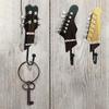 3Pcs Retro Wall Hanger Farmhouse Style Guitar Head Shape Clothes Hooks Resin Vintage Storage Rack Wall Mounted for Home Decor