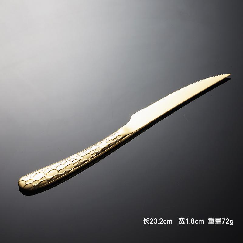 Nerezová ocel 410 vzor kapek vody nůž, vidlička a lžíce hotelový západní příbor steakový nůž a vidlička sada reliéf