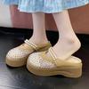 Summer One-pedal Bag Head Slippers Women Wear Breathable 2025 New Casual Fashion Thick Bottom Non-slip Semi-drag Versatile