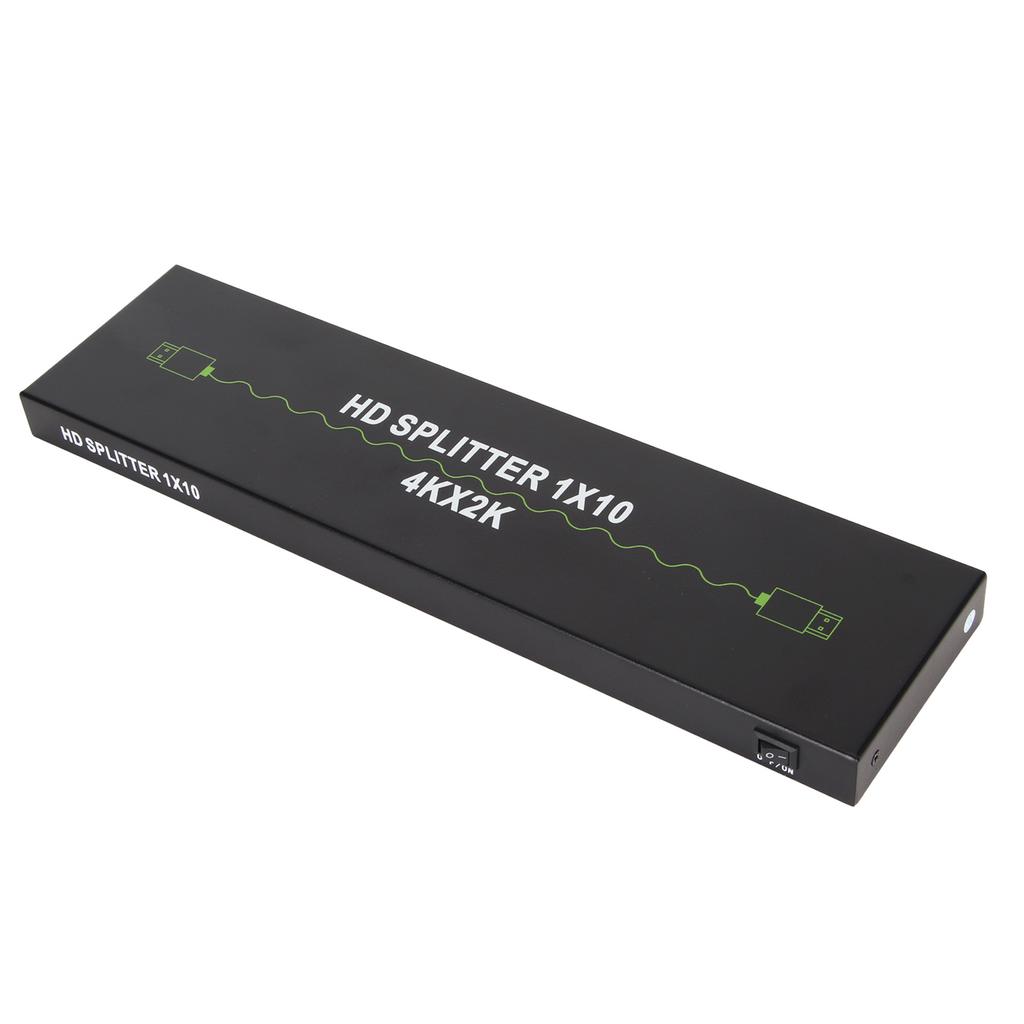 1 In 10 Out HD Multimedia Interface Splitter Support 4K 30Hz 3D Sound Video Sync 10 Way HD Video Splitter 100‑240V EU