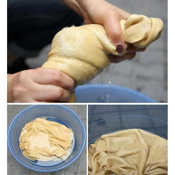 SUEIANNMN Car Nature Chamois Real Leather Washing Cloth Cleaning Towel Wipes Clean Cham H88 (60X90cm)