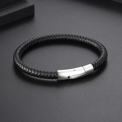 New Leather Rope Bracelet Men 'S Leather Hand Ring Black Senior Sense Simple Appointment Couple Hand Rope 1