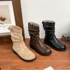 Grape Mother Winter New Long Knight Boots Women Wear High-end Piling Boots Women's Casual Style Korean Version Boots
