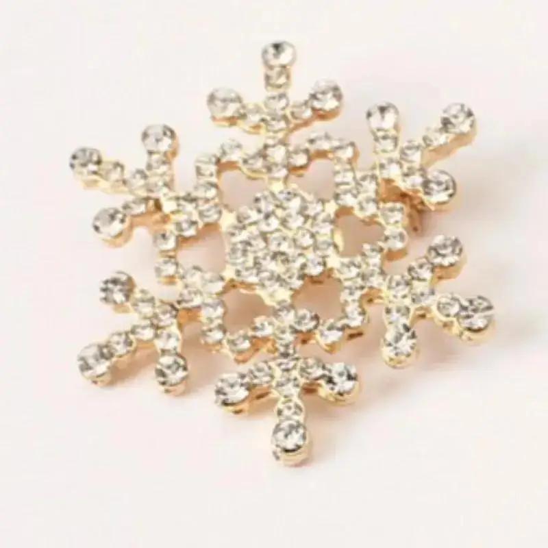 Christmas Style Decoration Charming Water Diamond Diamond Christmas Snow Flake Brooch Christmas Fashion Accessories for Women