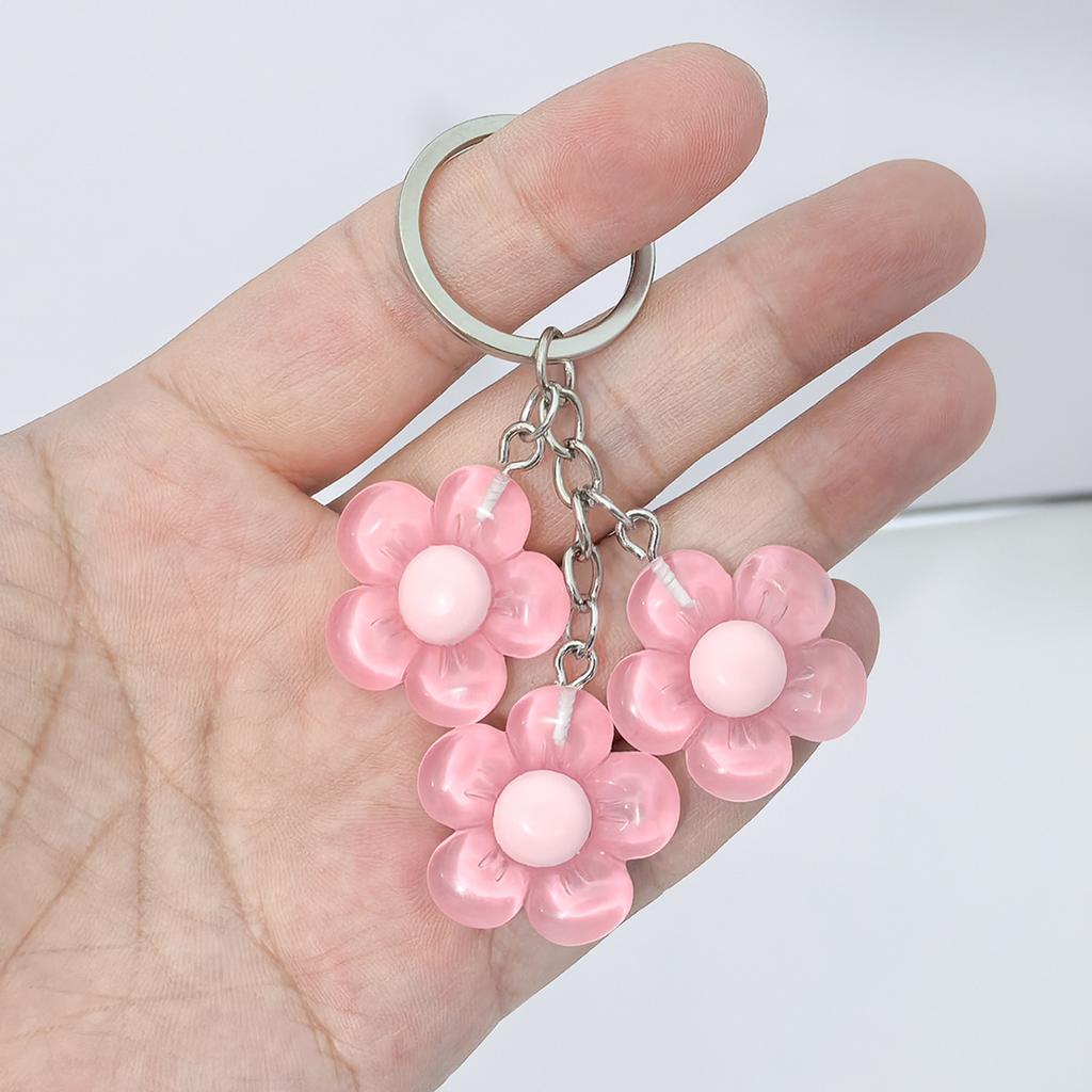 Resin Cherry Blossom Keychain Flower Pendant Backpack Decoration Accessories Couple Family Keychain Pendant
