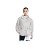 Fila Fusion Letter Zipper Hooded Outdoor Sports Work Jacket Women jackets Warm-Beige T11W413703F-BG
