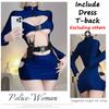 Sexy Exotic Costumes Sexy Lingerie Nightclub Women Police Uniform Double Zipper Free Open Crotch Cospaly Outfit Sexy Skirt Dress