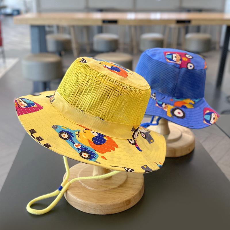 Verão Novo Malha Chapéus Balde Infantil Para Meninos Meninas Bonito Desenho Animado Chapéu de Sol Chapéu Panamá Protetor Solar Caminhada Pesca Chapéu Chapéu de Pescador